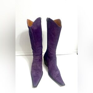 Real Fur and Leather Women's Cowboy Boots